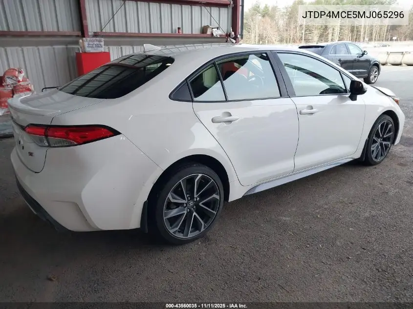 JTDP4MCE5MJ065296 2021 Toyota Corolla Se