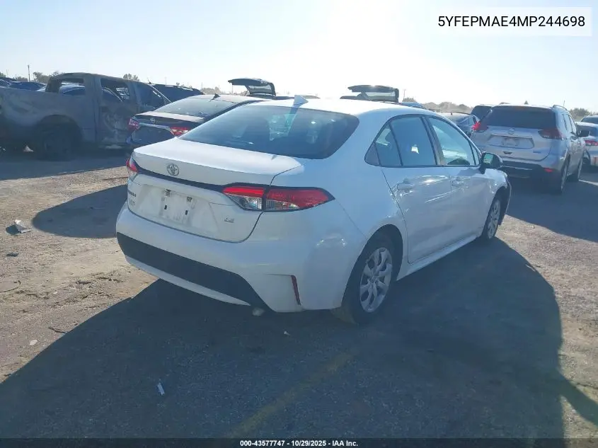 5YFEPMAE4MP244698 2021 Toyota Corolla Le