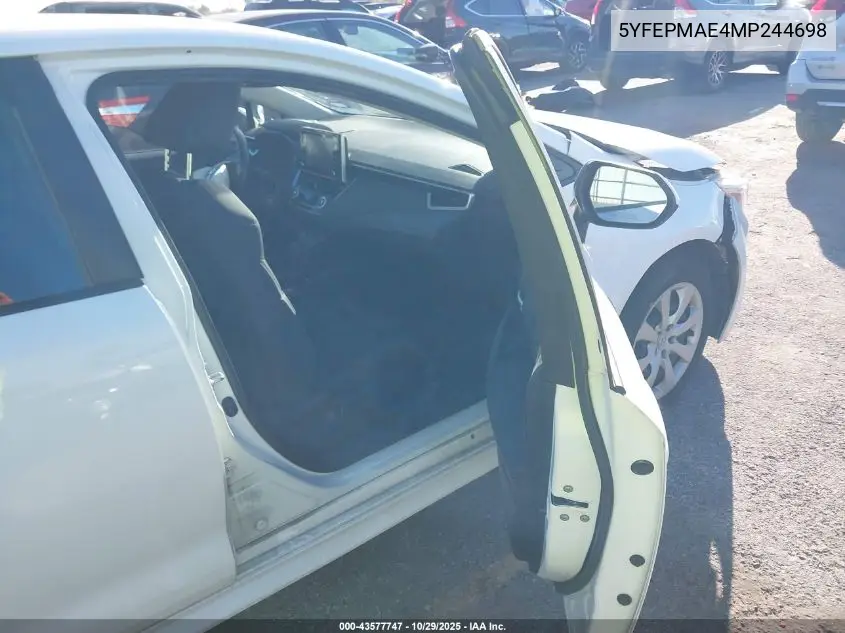 5YFEPMAE4MP244698 2021 Toyota Corolla Le