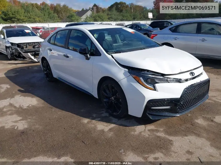 5YFS4MCE2MP069571 2021 Toyota Corolla Se Nightshade Edition