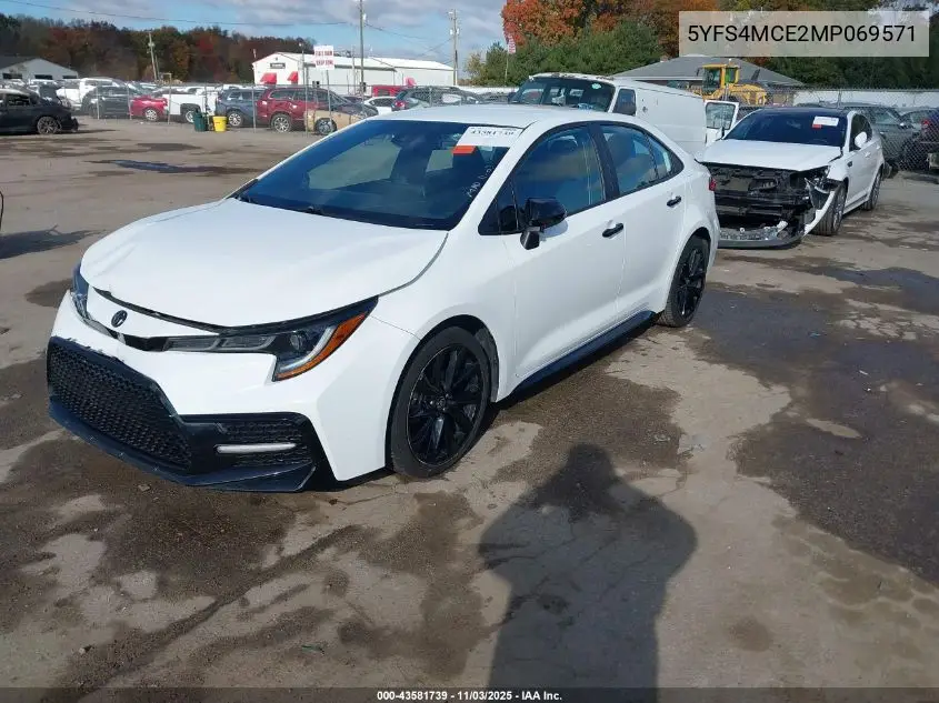 5YFS4MCE2MP069571 2021 Toyota Corolla Se Nightshade Edition