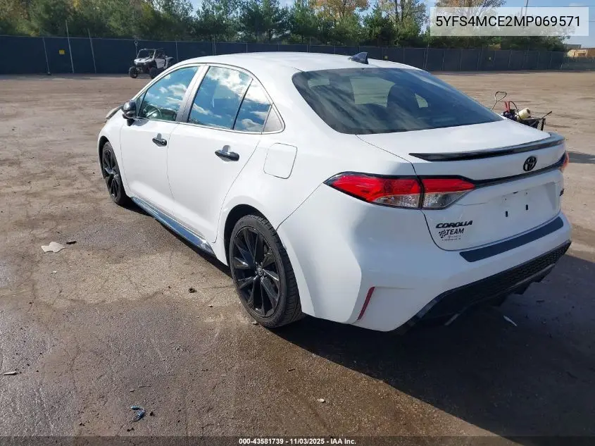 5YFS4MCE2MP069571 2021 Toyota Corolla Se Nightshade Edition