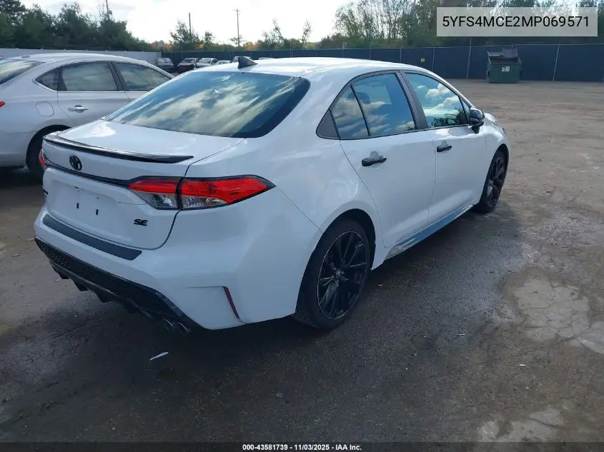 5YFS4MCE2MP069571 2021 Toyota Corolla Se Nightshade Edition