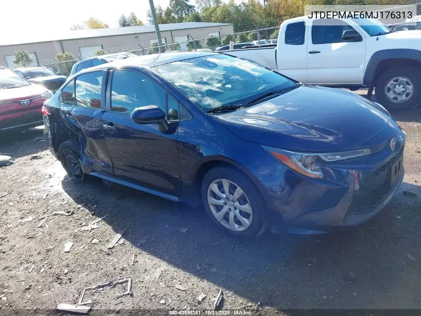 JTDEPMAE6MJ176313 2021 Toyota Corolla Le