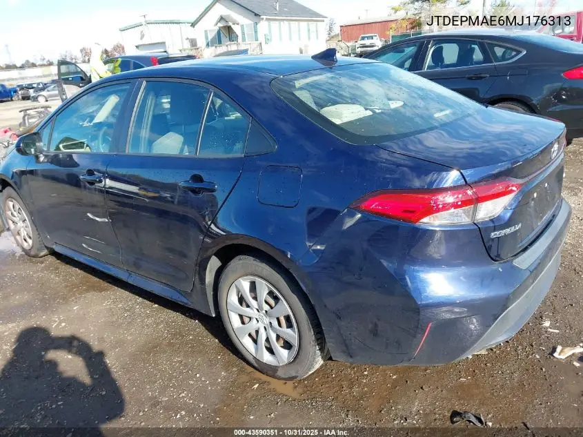 JTDEPMAE6MJ176313 2021 Toyota Corolla Le