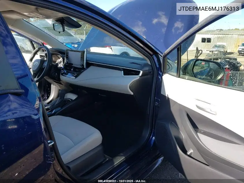 JTDEPMAE6MJ176313 2021 Toyota Corolla Le