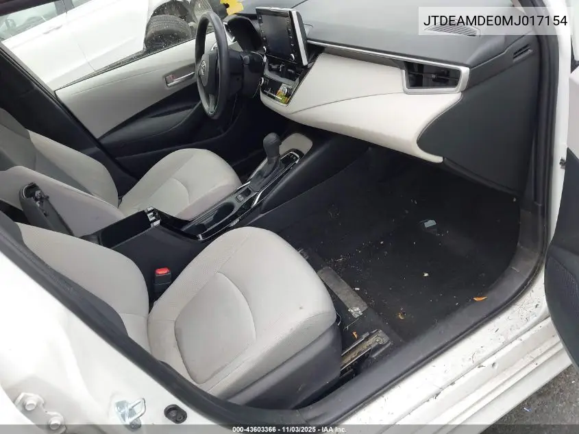JTDEAMDE0MJ017154 2021 Toyota Corolla Hybrid Le