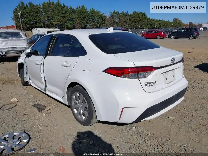 JTDEPMAE0MJ189879 2021 Toyota Corolla Le