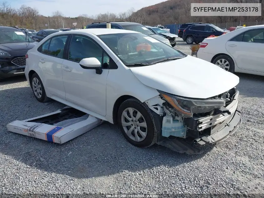 5YFEPMAE1MP253178 2021 Toyota Corolla Le