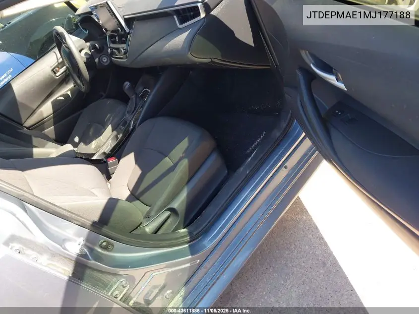 JTDEPMAE1MJ177188 2021 Toyota Corolla Le