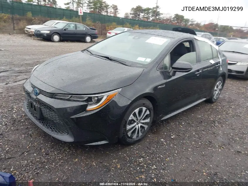 JTDEAMDE3MJ019299 2021 Toyota Corolla Hybrid Le