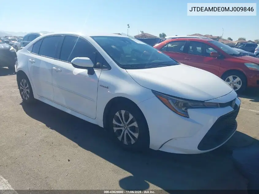JTDEAMDE0MJ009846 2021 Toyota Corolla Hybrid Le