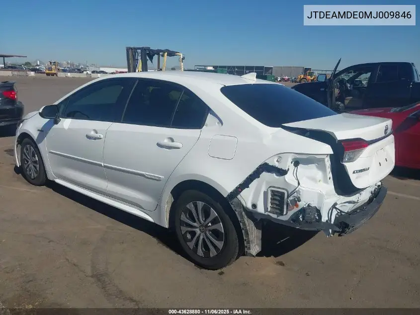 JTDEAMDE0MJ009846 2021 Toyota Corolla Hybrid Le