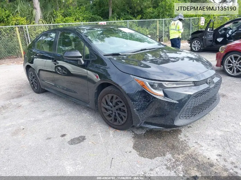 JTDEPMAE9MJ135190 2021 Toyota Corolla Le