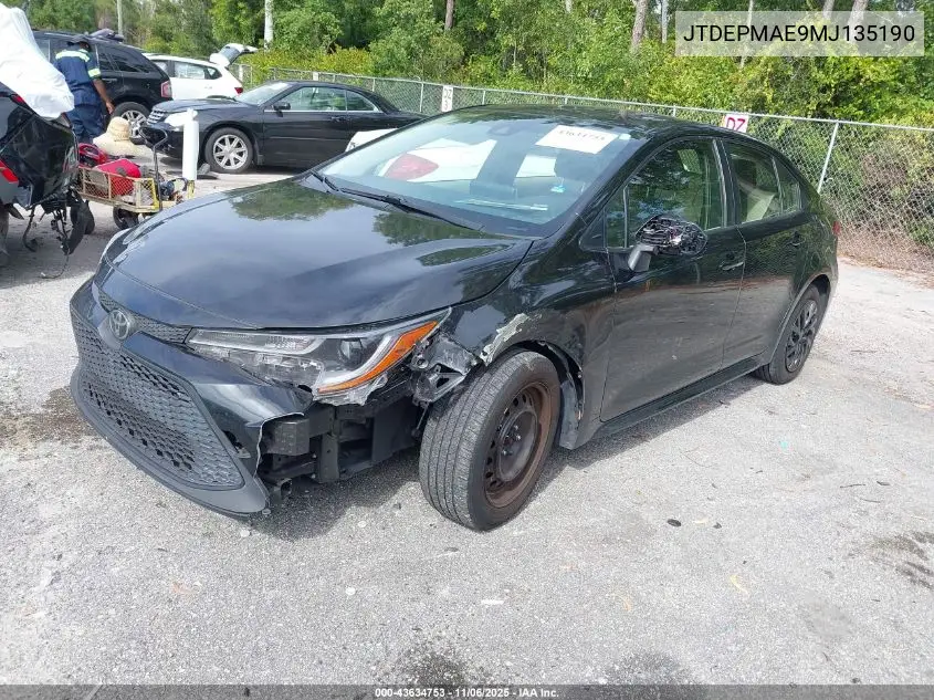 JTDEPMAE9MJ135190 2021 Toyota Corolla Le