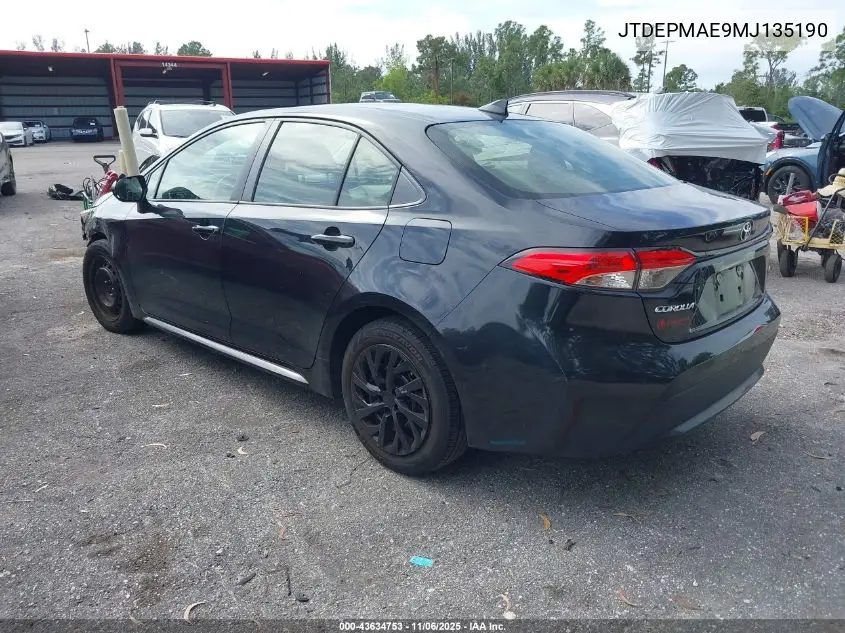 JTDEPMAE9MJ135190 2021 Toyota Corolla Le