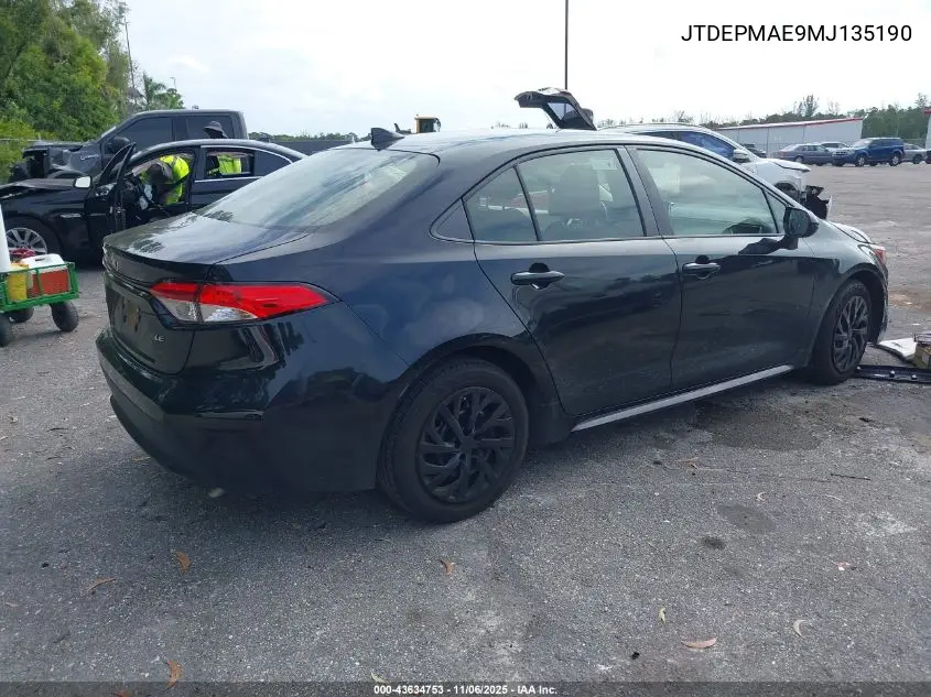 JTDEPMAE9MJ135190 2021 Toyota Corolla Le