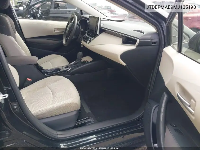 JTDEPMAE9MJ135190 2021 Toyota Corolla Le