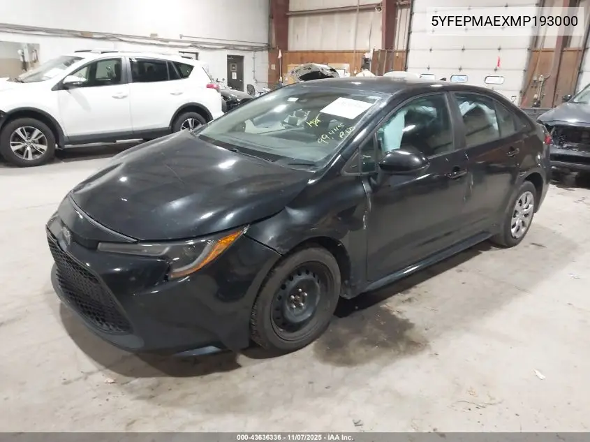 5YFEPMAEXMP193000 2021 Toyota Corolla Le