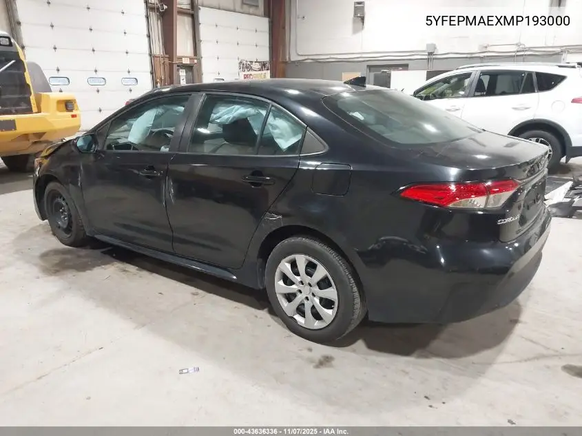 5YFEPMAEXMP193000 2021 Toyota Corolla Le