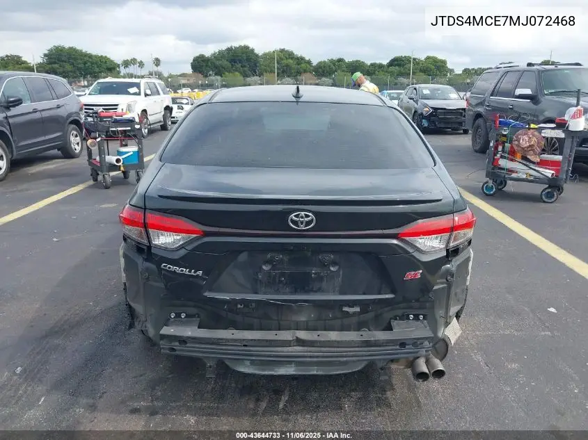 JTDS4MCE7MJ072468 2021 Toyota Corolla Se