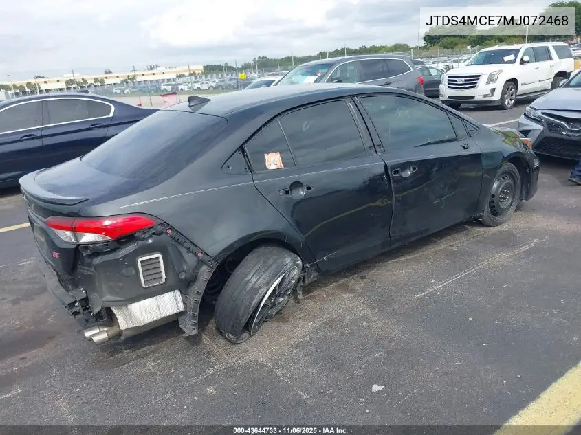JTDS4MCE7MJ072468 2021 Toyota Corolla Se