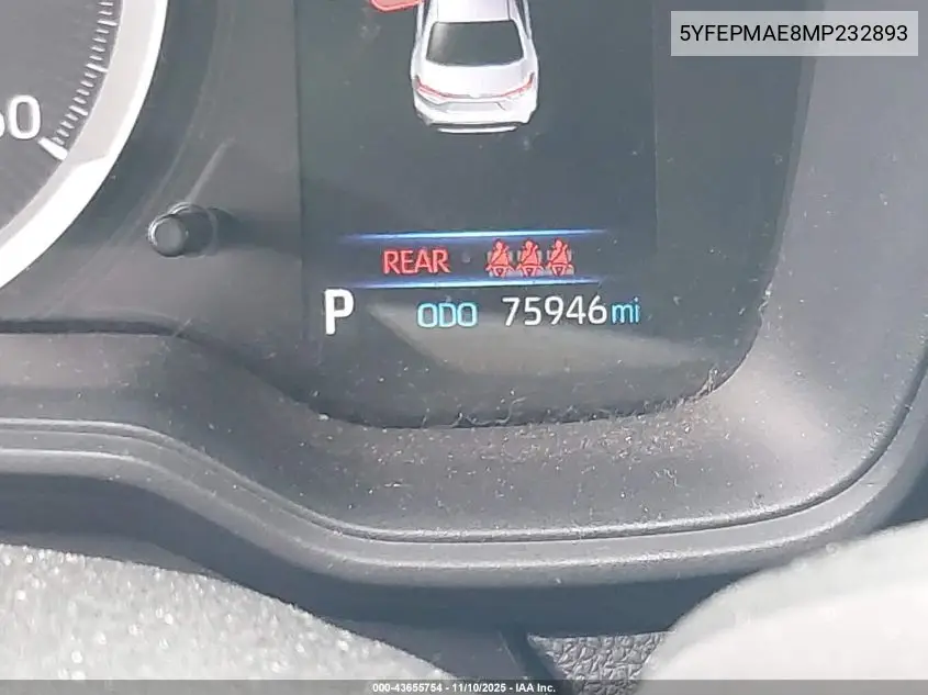 5YFEPMAE8MP232893 2021 Toyota Corolla Le