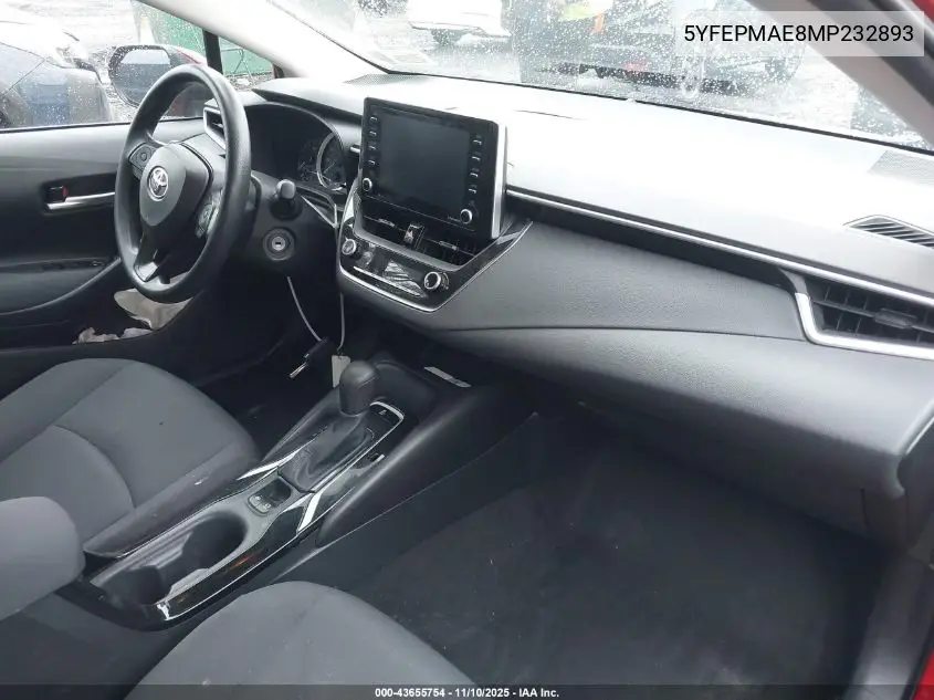 5YFEPMAE8MP232893 2021 Toyota Corolla Le