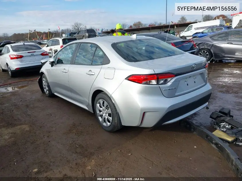 5YFEPMAE4MP156556 2021 Toyota Corolla Le