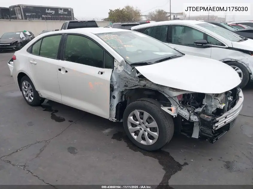 JTDEPMAE0MJ175030 2021 Toyota Corolla Le