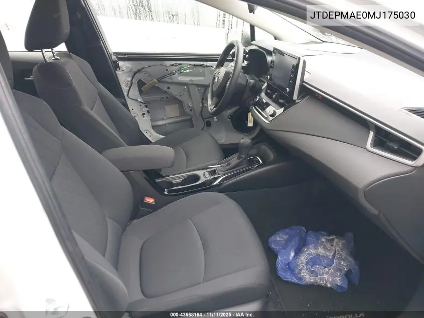 JTDEPMAE0MJ175030 2021 Toyota Corolla Le