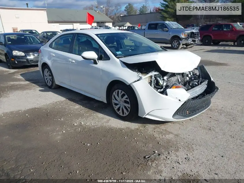 JTDEPMAE8MJ186535 2021 Toyota Corolla Le
