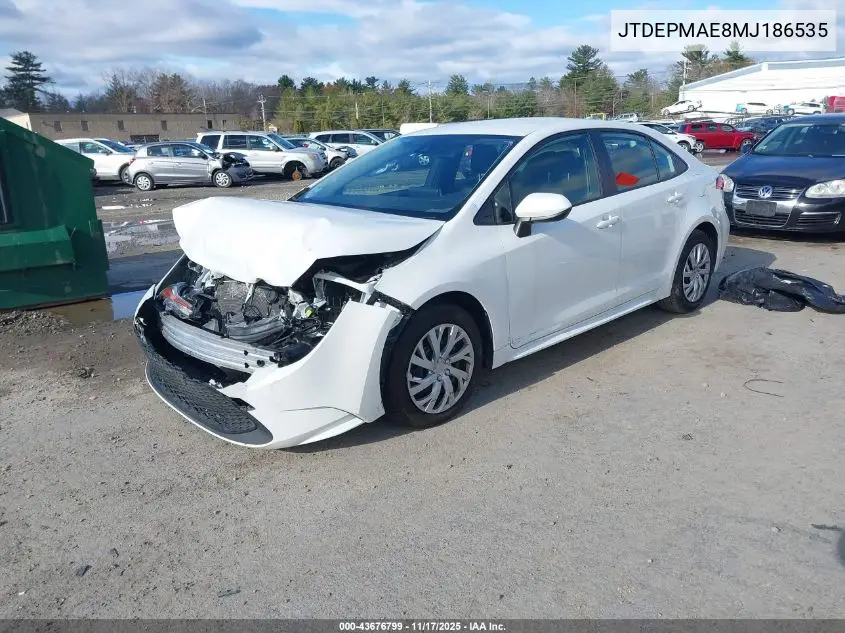 JTDEPMAE8MJ186535 2021 Toyota Corolla Le