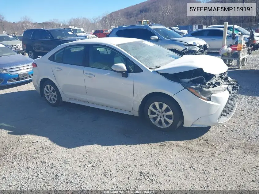 5YFEPMAE5MP159191 2021 Toyota Corolla Le