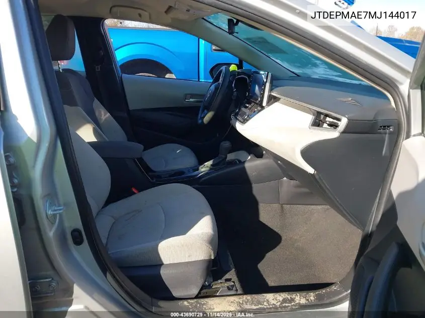 JTDEPMAE7MJ144017 2021 Toyota Corolla Le
