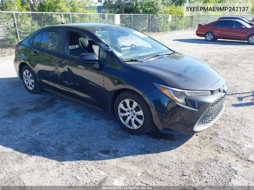 5YFEPMAE9MP242137 2021 Toyota Corolla Le