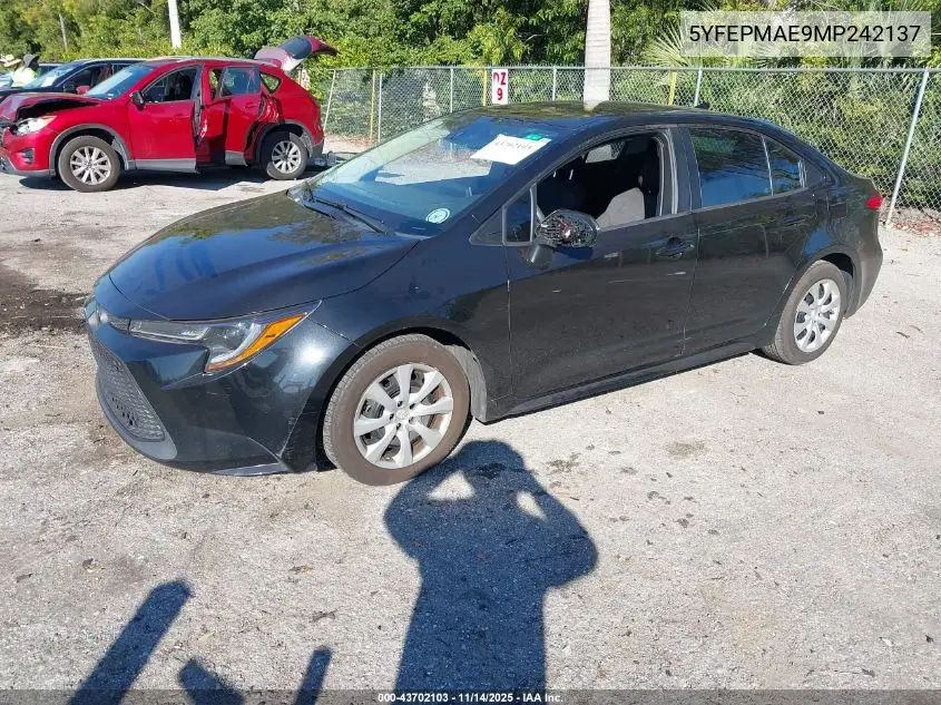 5YFEPMAE9MP242137 2021 Toyota Corolla Le