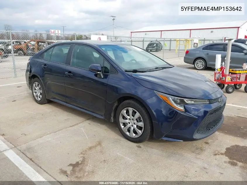5YFEPMAE4MP153642 2021 Toyota Corolla Le