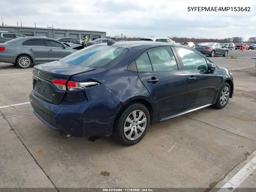 5YFEPMAE4MP153642 2021 Toyota Corolla Le