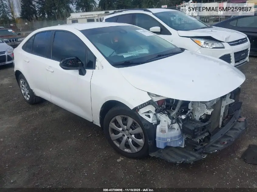 5YFEPMAE5MP259887 2021 Toyota Corolla Le