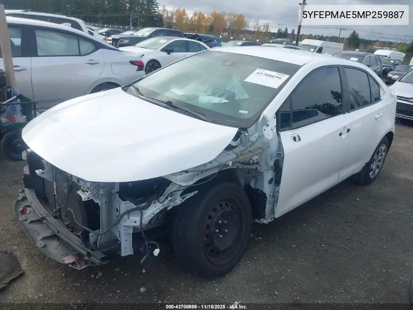 5YFEPMAE5MP259887 2021 Toyota Corolla Le