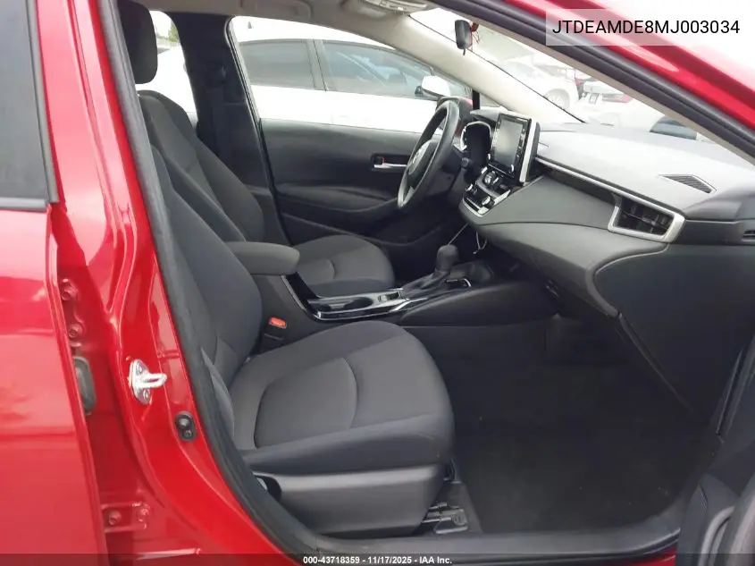 JTDEAMDE8MJ003034 2021 Toyota Corolla Hybrid Le
