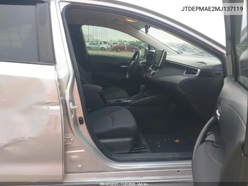 JTDEPMAE2MJ137119 2021 Toyota Corolla Le