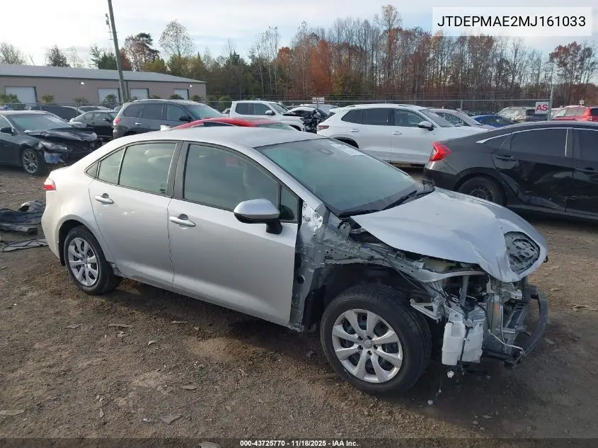 JTDEPMAE2MJ161033 2021 Toyota Corolla Le