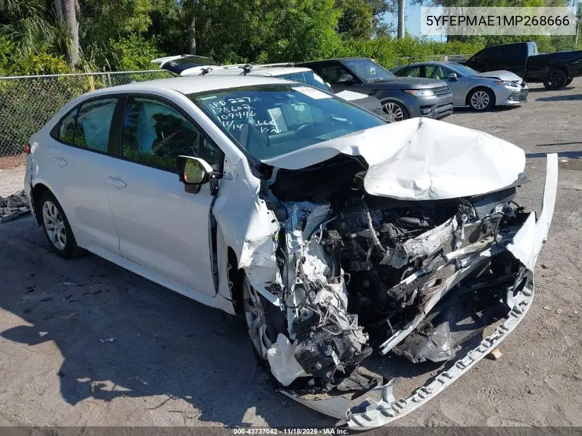 5YFEPMAE1MP268666 2021 Toyota Corolla Le