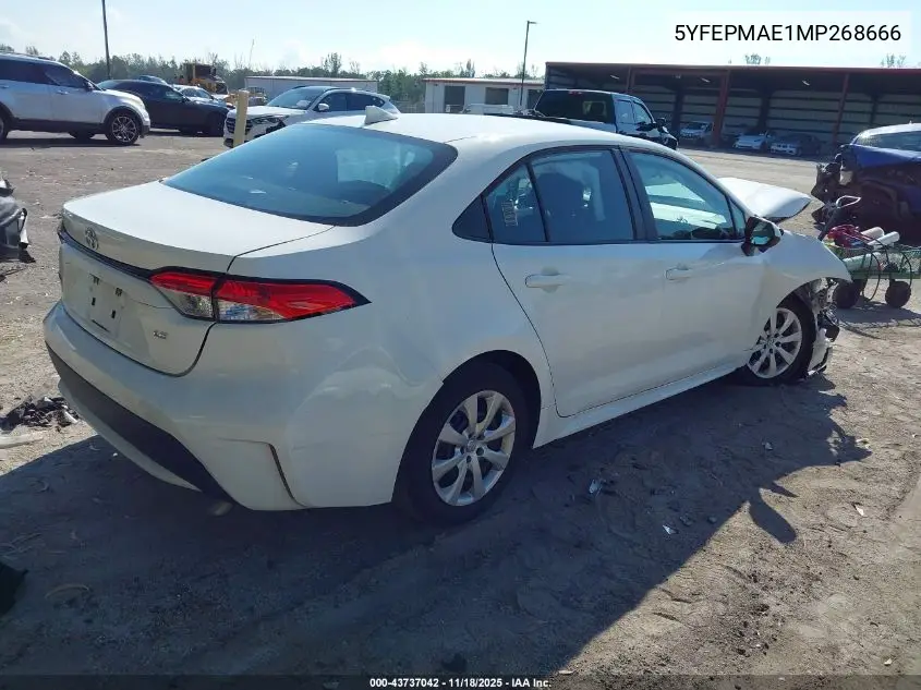 5YFEPMAE1MP268666 2021 Toyota Corolla Le