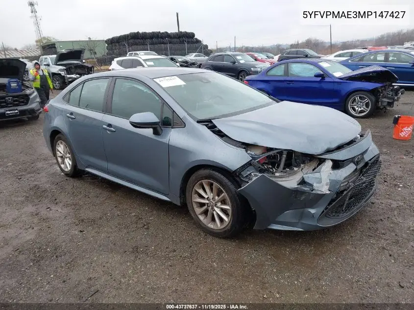 5YFVPMAE3MP147427 2021 Toyota Corolla Le