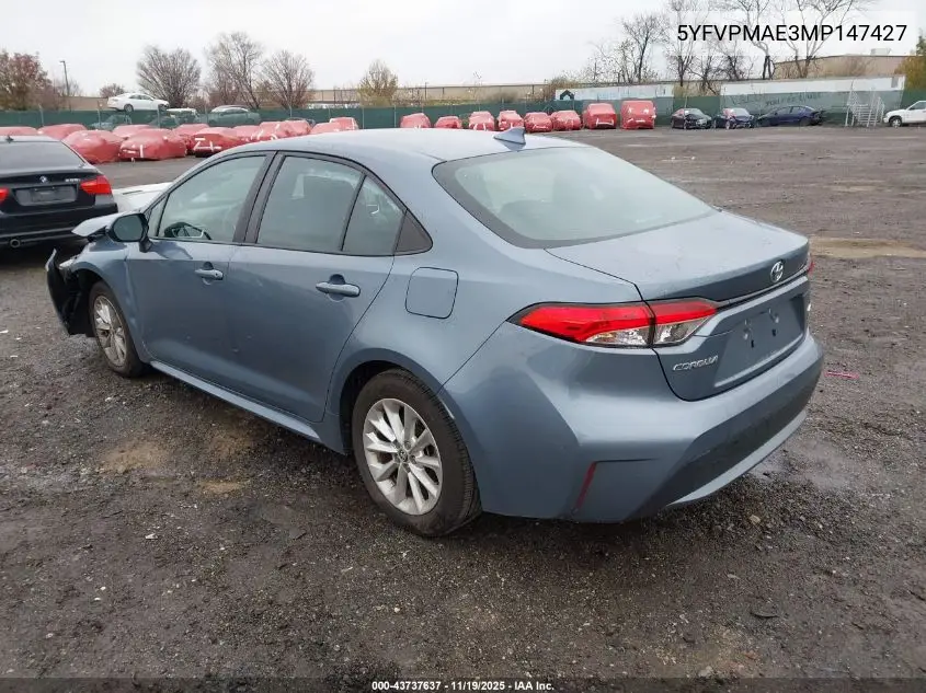 5YFVPMAE3MP147427 2021 Toyota Corolla Le