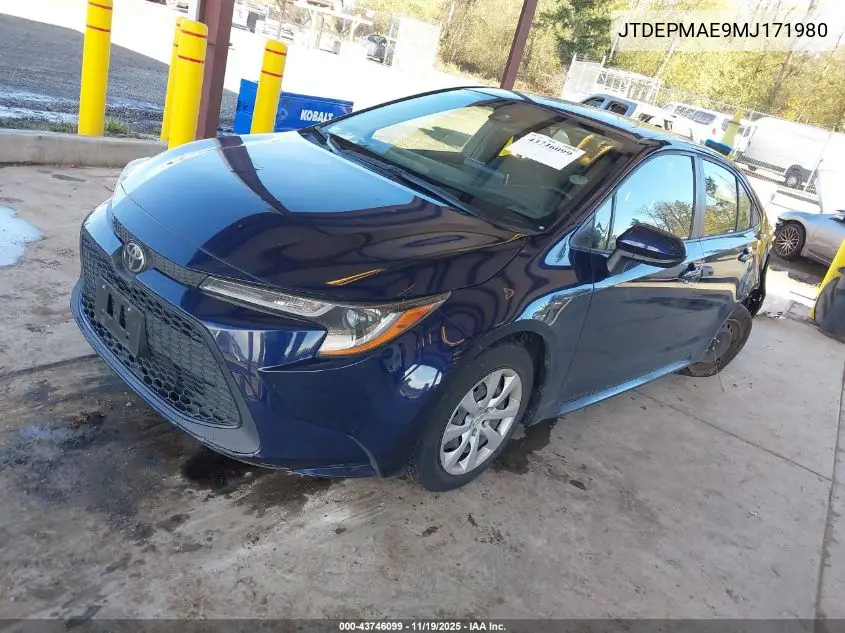 JTDEPMAE9MJ171980 2021 Toyota Corolla Le