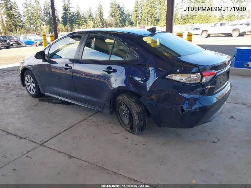 JTDEPMAE9MJ171980 2021 Toyota Corolla Le